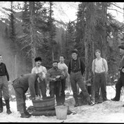 Cover image of Eau Claire logging crew washing up