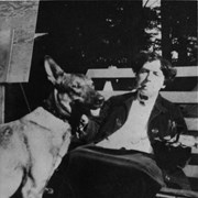 Cover image of Nora Drummond-Davies and dog, in Victoria