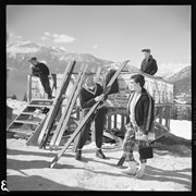 Cover image of Revelstoke.  Ski Jumping.  March 1958.