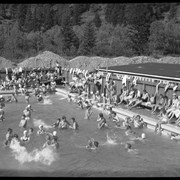Cover image of Turtle Mt. [Mountain] Playground; Frank, Alta. [Alberta]; Swimming Pool; 1951