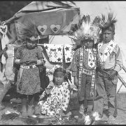 Cover image of Group of unidentified children in regalia
