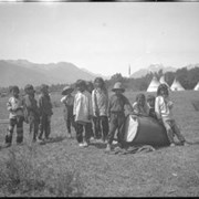Cover image of Group of children at Banff Indian Days Grounds