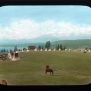 Cover image of [First Nations camp, historical re-enactment at Lake Windermere]