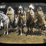 Cover image of Courtyard of Banff Springs Hotel; Hector Crawler (Wachegiye) (Prayer Giver), Peter Wesley (Ta Otha) (Moose Hunter), unknown, unknown