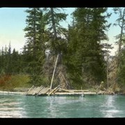Cover image of The first raft on Maligne [Lake]