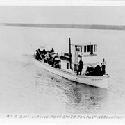 Cover image of A& A Boat Leaving Fort Smith For Fort Resolution