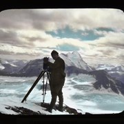 Cover image of [Byron Harmon with movie camera near icefield]