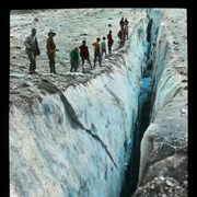 Cover image of [Group of climbers from Alpine Club of Canada camp looking at crevasse]