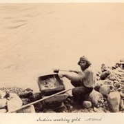 Cover image of Indigenous person washing gold, N. Bend