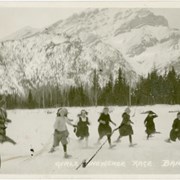 Cover image of Girls Snowshoe Race, Banff.