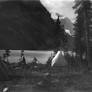 Cover image of Dr. Charles and Mary T.S. Schaffer's camp at Lake Louise