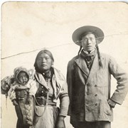 Cover image of Mary Kootenay Sr. holding baby (possibly Douglas), and Joe Kootenay Sr.