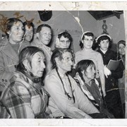 Cover image of Top (L-R) Lily Wesley?, unknown, Judah Wesley, unknown. Bottom (L-R) Johnny Powderface, John Hunter (Îhre Wapta) (Dry River Rocks), Leah (Rider) Hunter (Pasi)