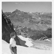 Cover image of Unidentified woman near top of Ptarmigan Glacier