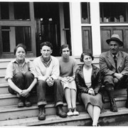 Cover image of [Catharine Whyte sitting on steps with group]
