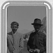 Cover image of [Peter Whyte and unidentified man at Banff Indian Grounds, Banff Indian Days]