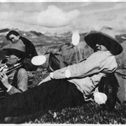 Cover image of Carl Rungius and unidentified man relaxing