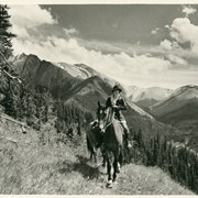Cover image of Unidentified woman on horseback