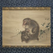 Cover image of Untitled Scroll [Mother and Child Monkeys]