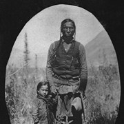 Cover image of [Stoney Nakoda and child at Kootenay Plains, Alberta(?)]