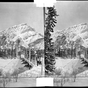 Cover image of Sleigh on bridge over Bow River