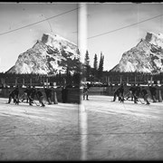 Cover image of Hockey on Bow River at Banff