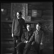 Cover image of Elliott Jr., Robert and Findlay Barnes at Jumping Pound homestead, portrait