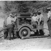 Cover image of Warden Training, Fire Pump Exercise, New Fire Pump, Cuthead Camp, 1955