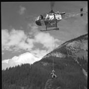 Cover image of First demonstration helicopter slinging Alouette- Jim Davies