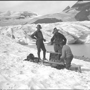 Cover image of Columbia Icefield trip, radio set on the icefield