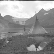 Cover image of Bow Glacier from Bow Lake with teepee