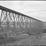 Cover image of Prairies, bridge or dam (Lethbridge?)