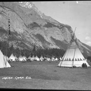 Cover image of Banff Indian Days, Amos Amos' teepee (right foreground)