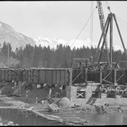 Cover image of Bow River bridge construction, west