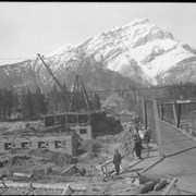 Cover image of Construction of Bow River bridge
