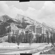 Cover image of 92. Banff Springs Hotel, Painter Tower of stone, wooden ends