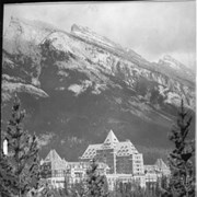 Cover image of 90. Banff Springs Hotel, Painter Tower of stone, wooden ends