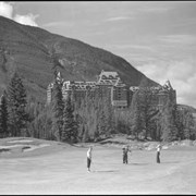 Cover image of Banff Springs Hotel from golf course
