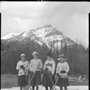 Cover image of Banff Winter Carnival, rink of lady curlers