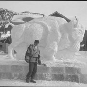 Cover image of Banff Winter Carnival, Charlie Beil & ice buffalo