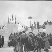 Cover image of Banff Winter Carnival, pow-wow at ice palace on Banff Avenue
