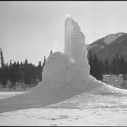 Cover image of Banff Winter Carnival, ice pinnacle on bridge