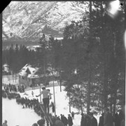 Cover image of Banff Winter Carnival, boys ski jump, Wolverine Street