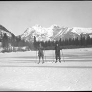Cover image of Mr. & Mrs. Harmon on skis