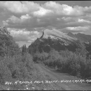 Cover image of 594. Rundle from Banff, Minnewanka Rd. : [Mount Rundle]