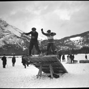 Cover image of Banff Winter Carnival, snowshoe obstacle race