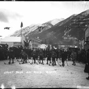 Cover image of Banff Winter Carnival, start of boy's ski races