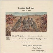Cover image of Calgary Fish and Game Association certificate, Norman Luxton
