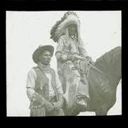 Cover image of Chief David Bearspaw (Ozîja Thiha) and son John Bearspaw (Rhuya Thiha) (Golden Eagle Claw), Stoney Nakoda