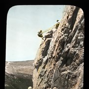 Cover image of Climbers roping off [The] President - Whaleback [Mountain] in background, Yoho National Park